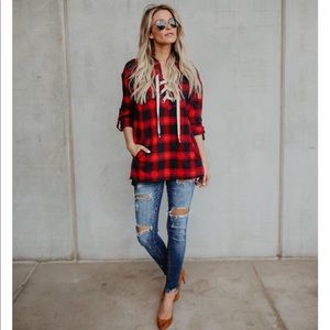 Plaid pullover flannel